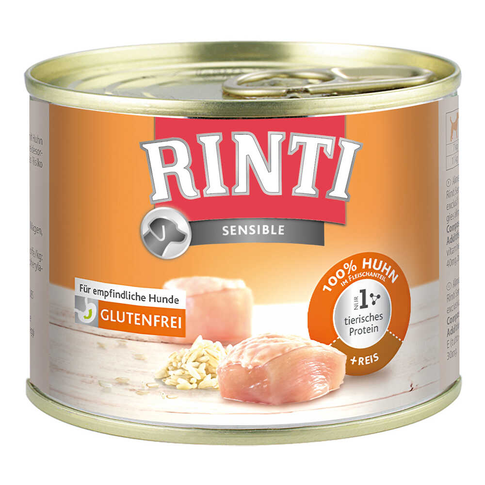 Zestaw RINTI Sensible, 24 x 185 g - Kurczak z ryżem