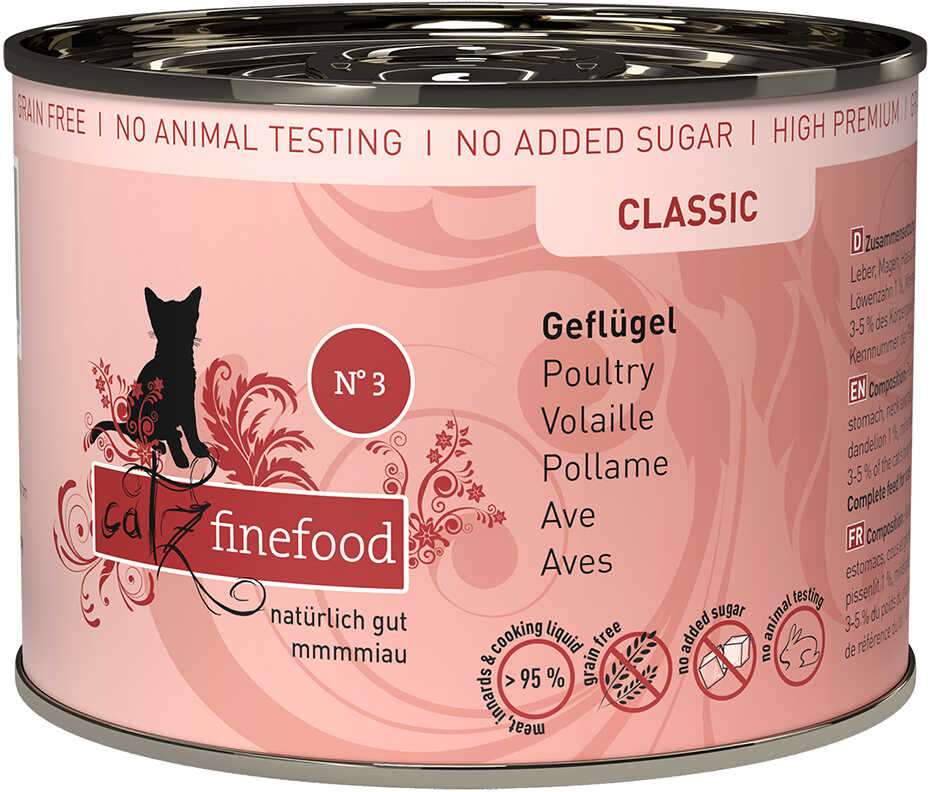 Zestaw Catz Finefood w puszce, 12 x 200 g - Drób