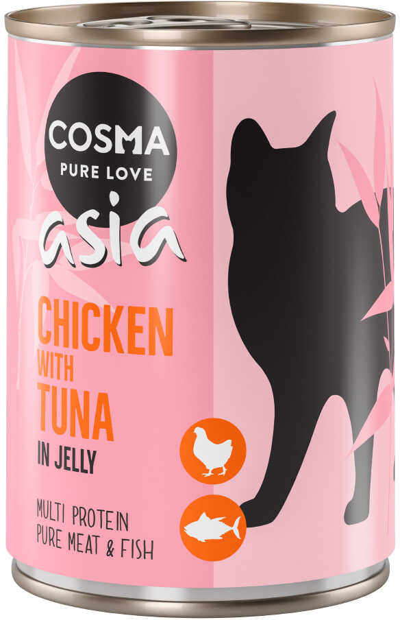 Zestaw Cosma Asia w galarecie, 12 x 400 g - Kurczak z tuńczykiem