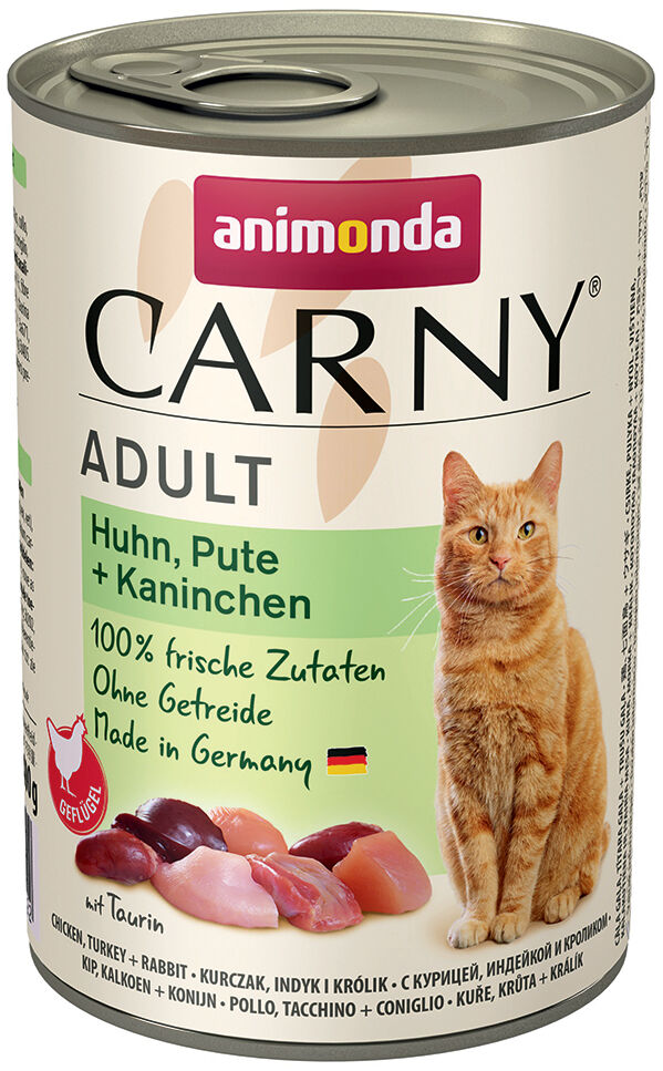 Animonda Carny Adult, 6 x 400 g - Kurczak, indyk i królik