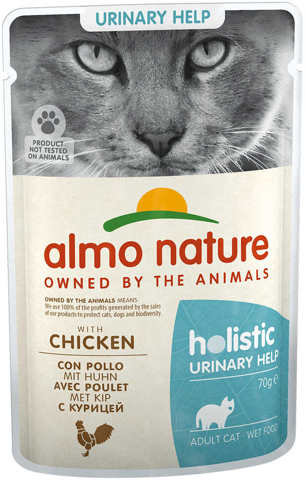 Almo Nature Holistic Urinary Help, 6 x 70 g - Z kurczakiem