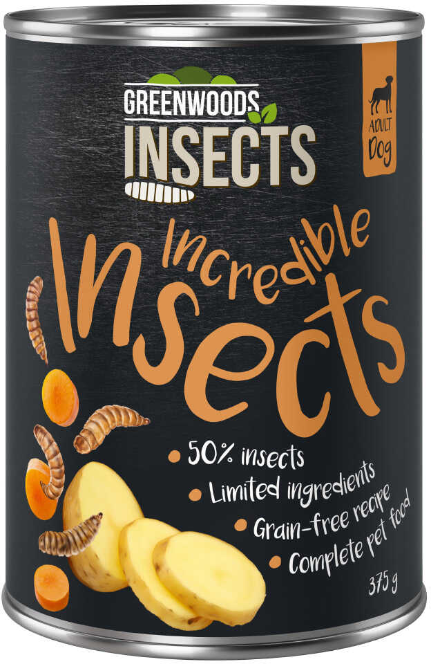 Greenwoods Insects, insekty z ziemniakiem i marchwią - 24 x 375 g Dostawa GRATIS!