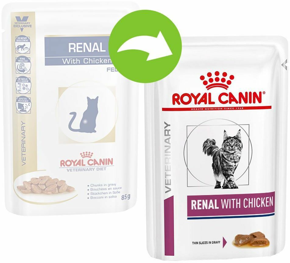 Royal Canin Veterinary Feline Renal w sosie - Kurczak, 24 x 85 g