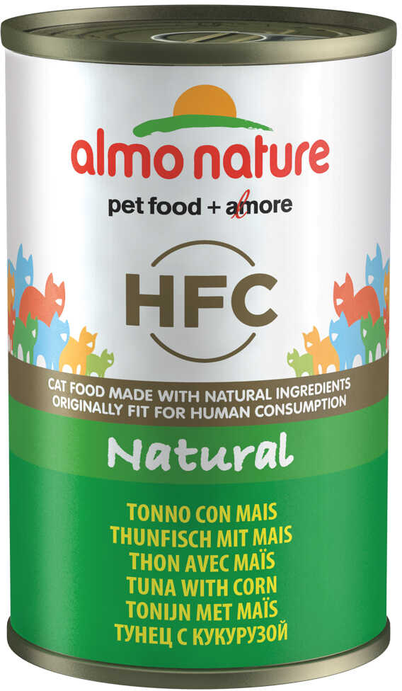 Korzystny zestaw Almo Nature HFC, 12 x 140 g - Tuńczyk i kukurydza
