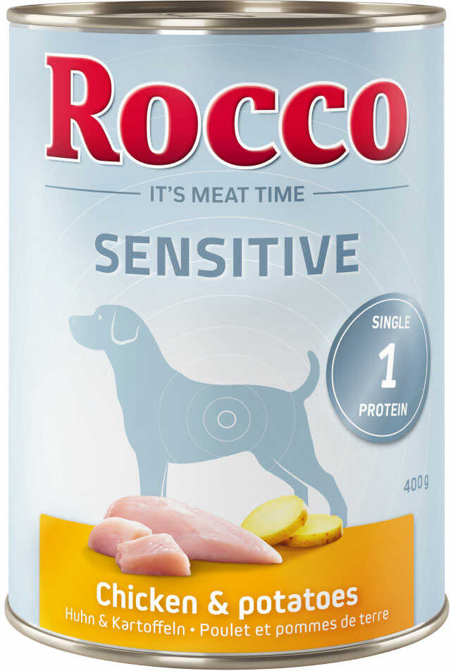 Zestaw Rocco Sensitive, 24 x 400 g - Kurczak i ziemniaki Dostawa GRATIS!