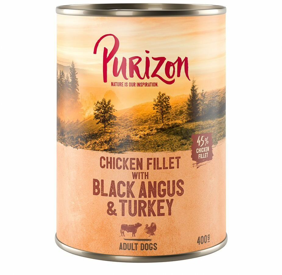 Purizon Purizon Adult, 6 x 400 g - Wołowina Black-Angus i indyk z batatami i żurawiną