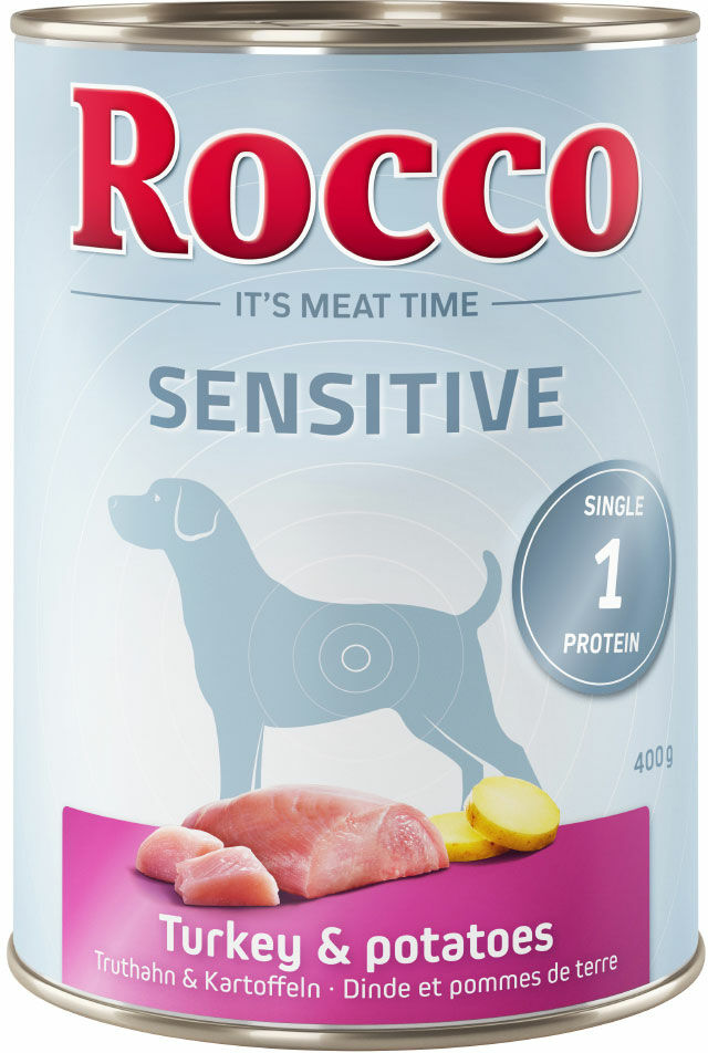 Zestaw Rocco Sensitive, 24 x 400 g - Indyk i ziemniaki Dostawa GRATIS!