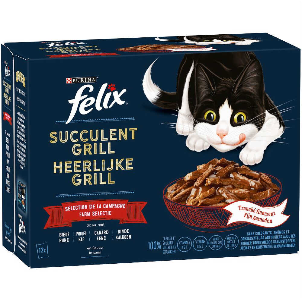 Felix Tasty Shreds, 12 x 80 g - Wiejskie smaki