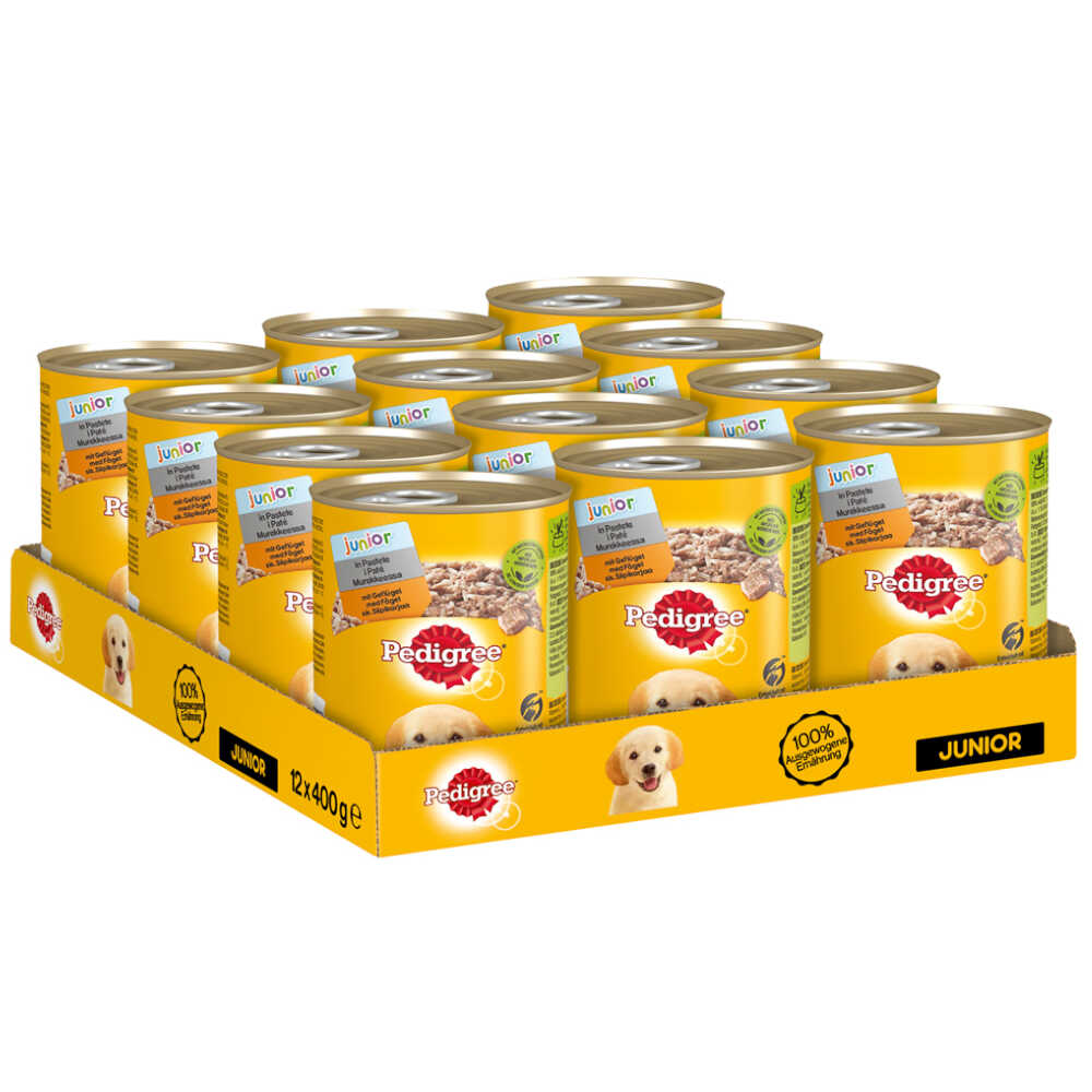 Zestaw Pedigree Classic, 24 x 400 g - Junior: drób i ryż Dostawa GRATIS!