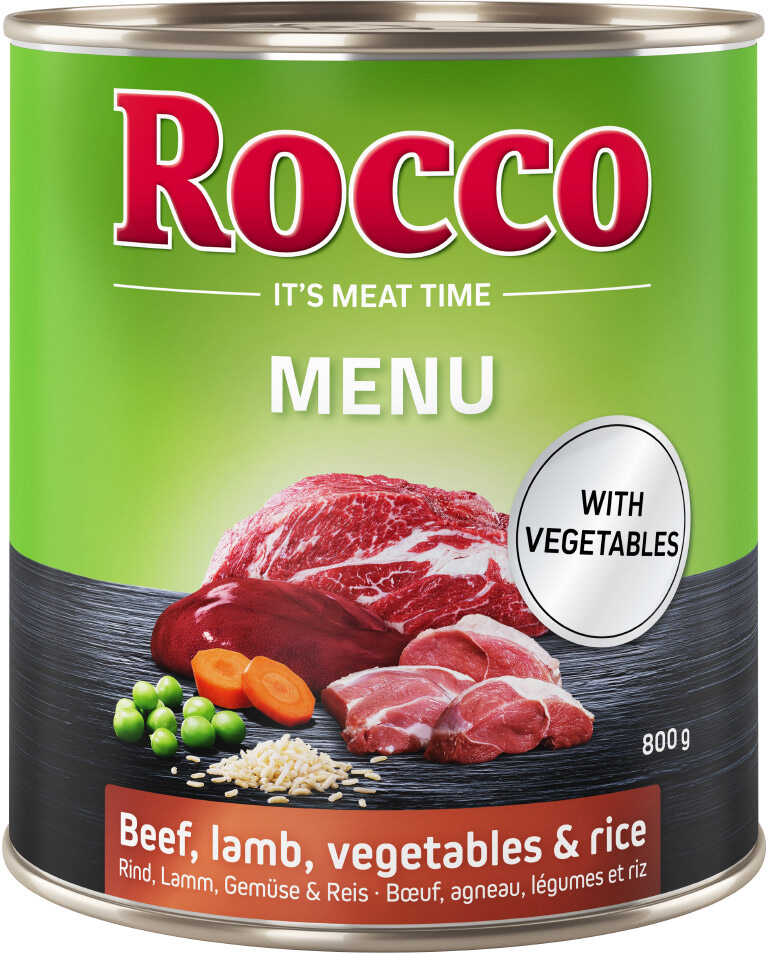 Rocco Menu, 6 x 800g - Wołowina i jagnięcina z warzywami i ryżem