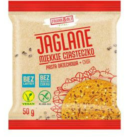 FRANK&OLI Bezglutenowe ciastko jaglane miękkie z pastą orzechową i Chia 50g