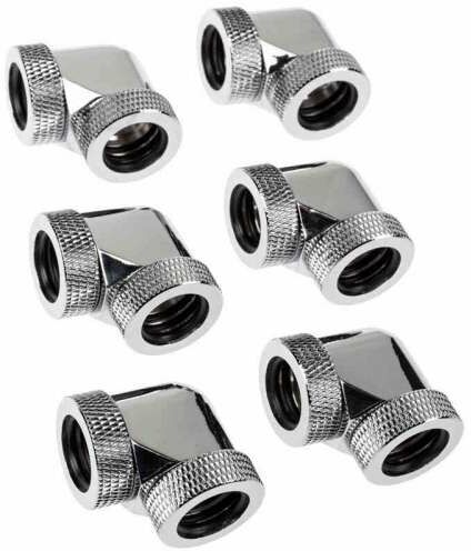 RAIJINTEK PELIAS D160906 Złącze 16mm adapter 90 stopni - 6-pak srebrny