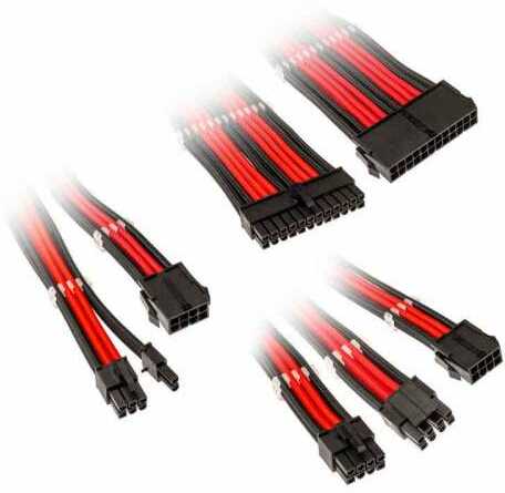 Kolink Core Adept Braided Cable Extension Kit - Black/Red