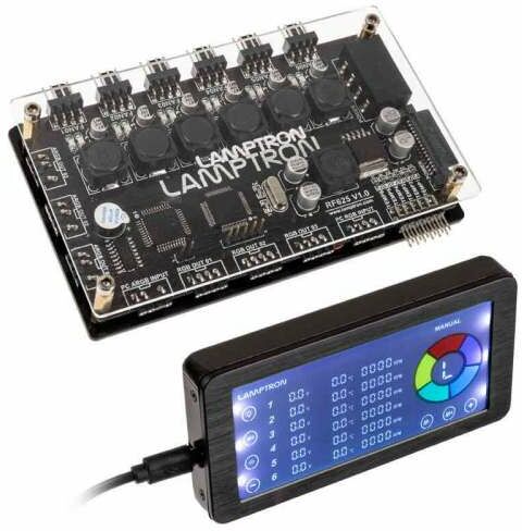 Lamptron zdalnie sterowane wentylatory i kontrolery ARGB czarny