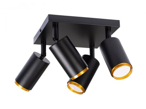 Lampa spot czarno-złota 4 x GU10