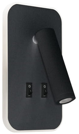 Kinkiet do sypialni z wyłącznikiem OTELLO LED D 6W + 3W czarny