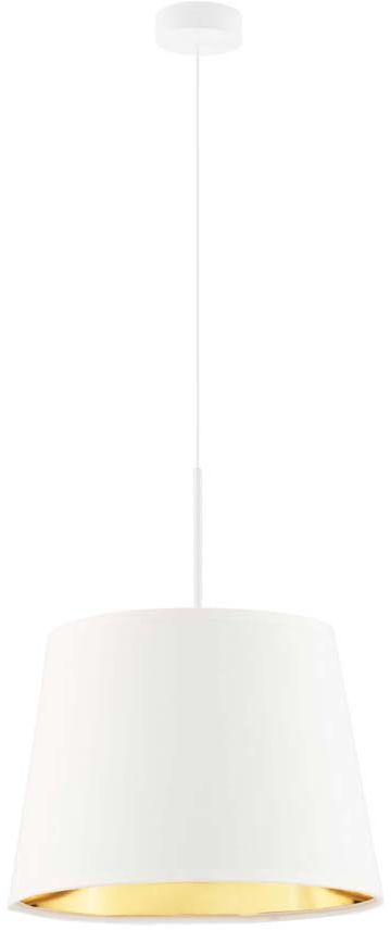 Biała lampa wisząca z abażurem ze złotym wnętrzem SARI GOLD