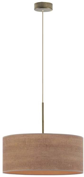 Lampa wisząca z fornirowym abażurem SINTRA ECO fi - 40 cm - kolor orzechowy