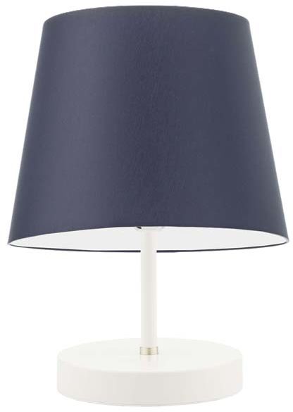 Biała lampka nocna z granatowym abażurem ALMADA