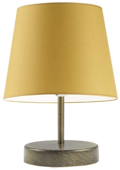 Lampka nocna do salonu z musztardowym abażurem ALMADA