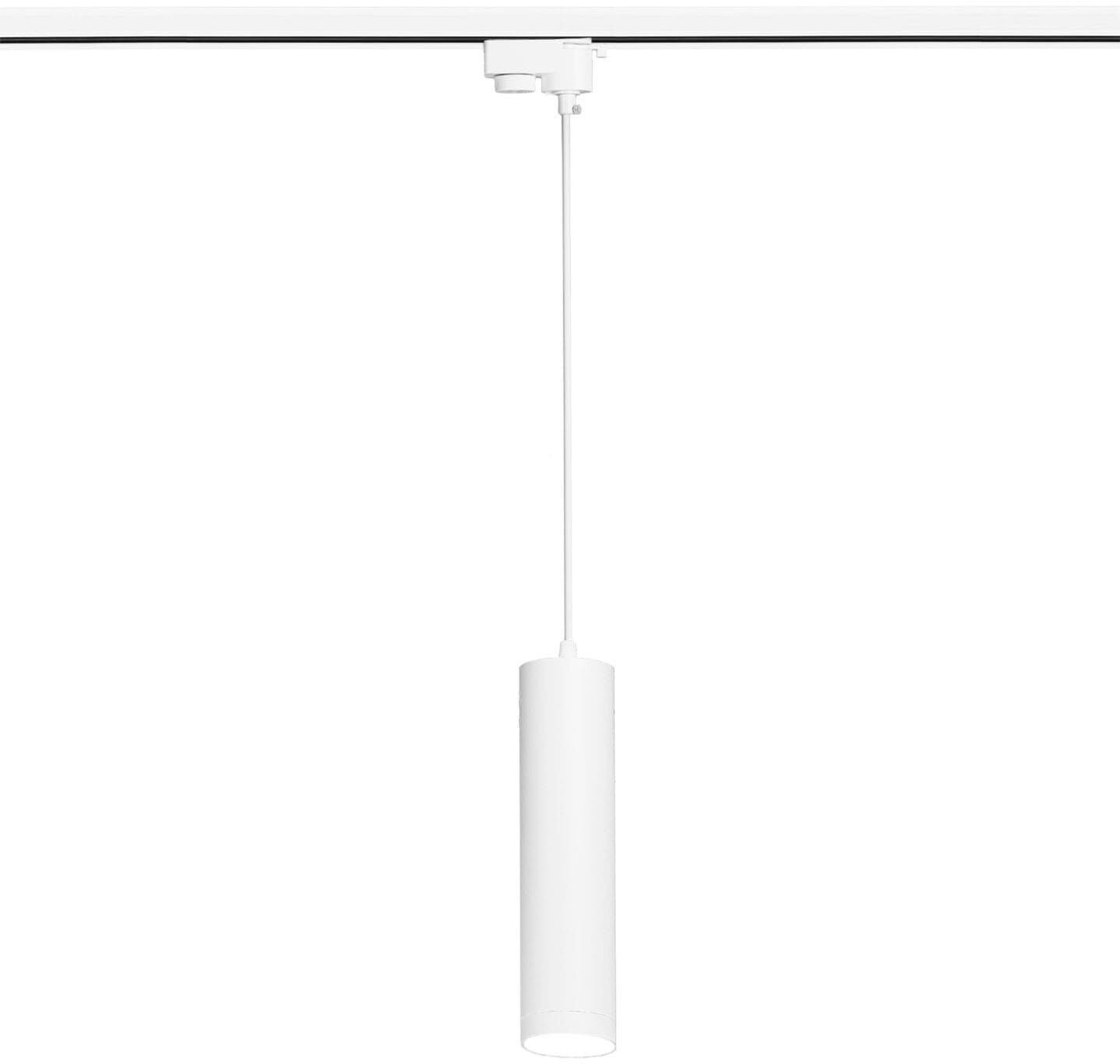 Lampa szynowa wisząca biała tuba GU10 30cm