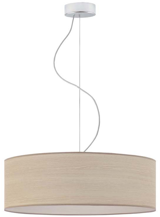 Lampa wisząca z fornirowym abażurem w kształcie walca HAJFA ECO fi - 50 cm - kolor dąb bielony