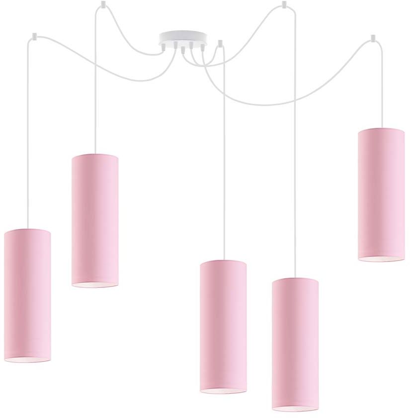 Lampa wisząca pająk z różowymi kloszami VIZELA T5