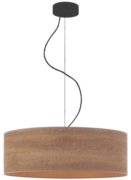 Nowoczesna lampa wisząca do salonu HAJFA ECO fi - 50 cm - kolor orzechowy