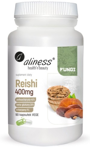Aliness Reishi FUNGI Ekstrakt 400 mg Zdrowe Grzyby (90 kaps) VEGE ALI-178