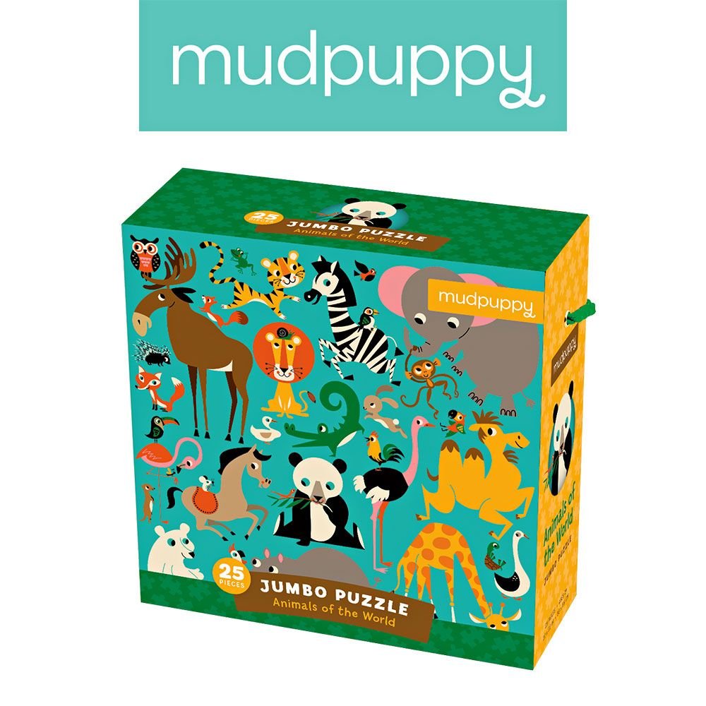 Mudpuppy Puzzle podłogowe Jumbo Zwierzęta Świata 25 elementów 2+ MP35103 MP35103