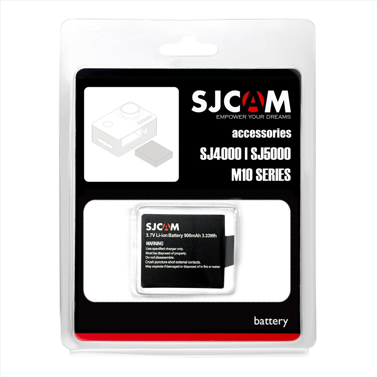 SJCAM SJCAM Akumulator SJCAM SJ4000 SJ5000 M10 Czarny 0000002097