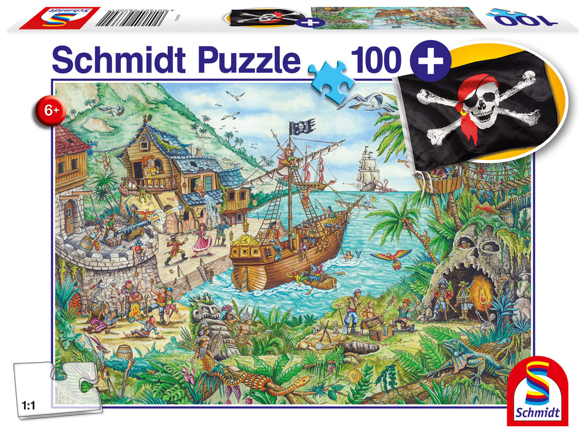 Schmidt Spiele, Puzzle 100 el. Zatoka piratów + flaga