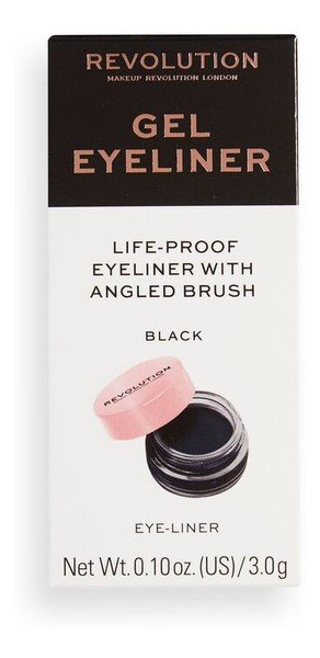 Makeup Revolution Gel Eyeliner With Brush Eyeliner W Żelu Z Pędzelkiem Czarny