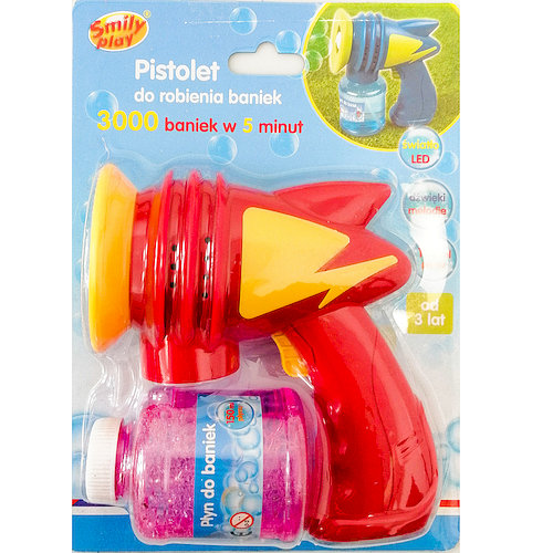 Pistolet do robienia baniek czerwony Smily Play