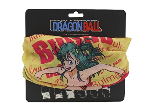 Dragon Ball rurowy szalik na szyję, wzór Bulma, żółty i czerwony, oficjalny produkt (CyP Brands)