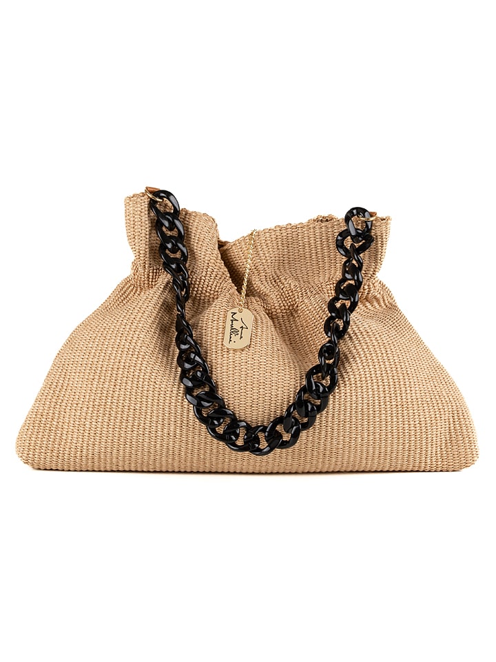 Anna Morellini Skórzany shopper bag w kolorze jasnobrązowym - 49 x 33 x 6 cm