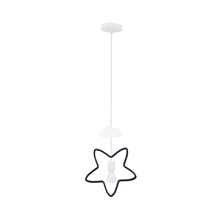 Wisząca lampa dekoracyjna Star gwiazdka czarna biała