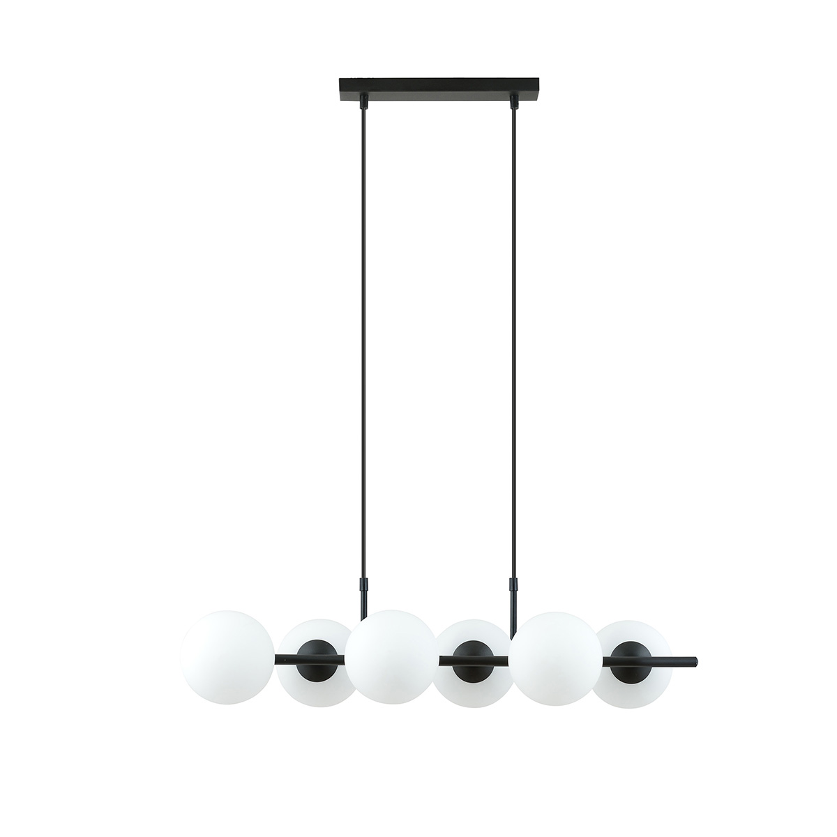 Podłużna, ozdobna lampa nad stół z 6 kloszami 1205/6 z serii RORY