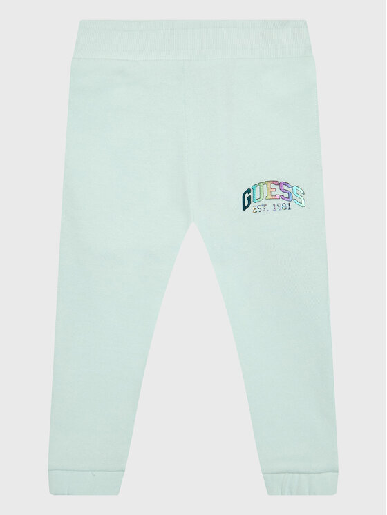 Guess Spodnie dresowe K3RQ11 KA6R0 Zielony Regular Fit