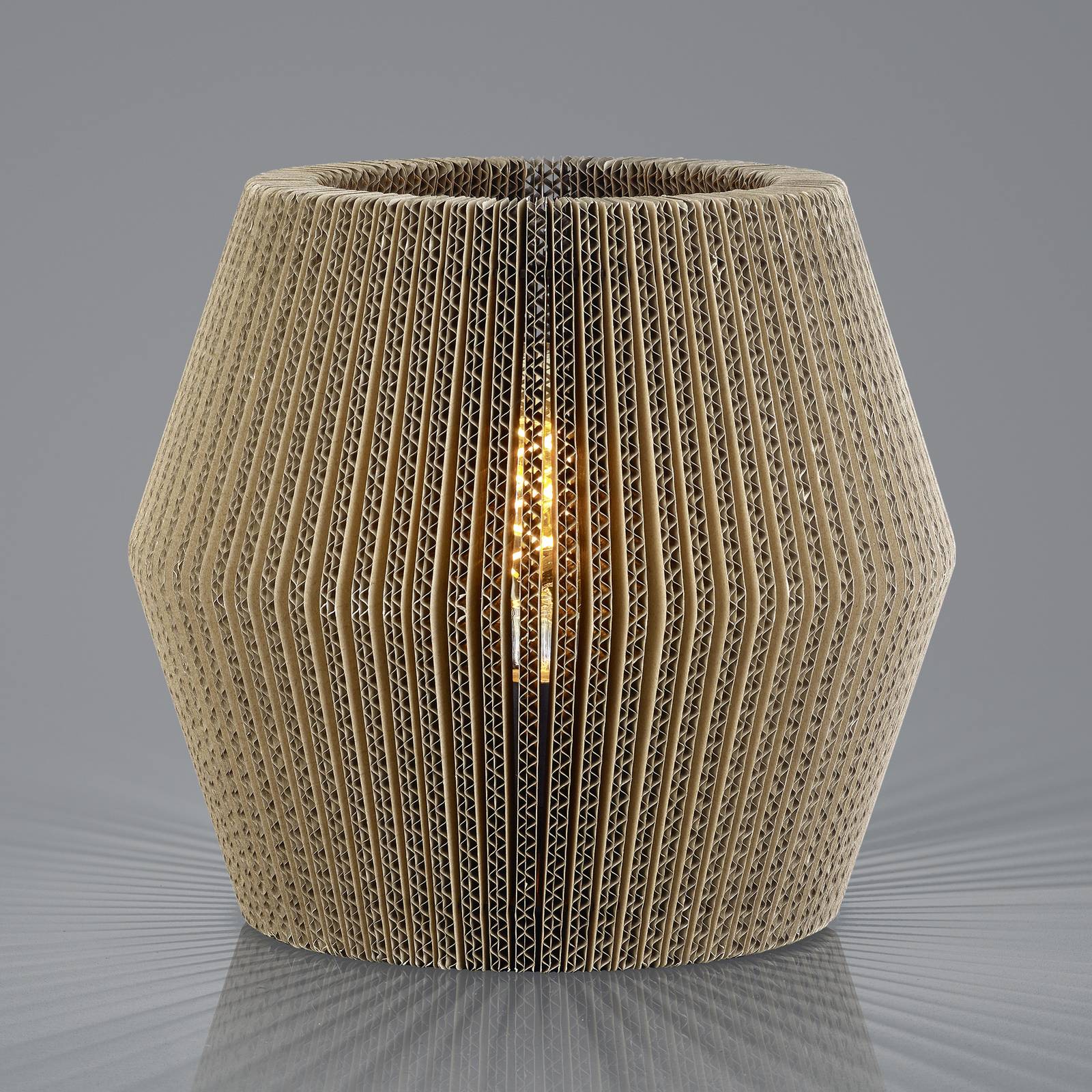 Lampa stołowa Layer z kartonu, 1-pkt. sześciokątna