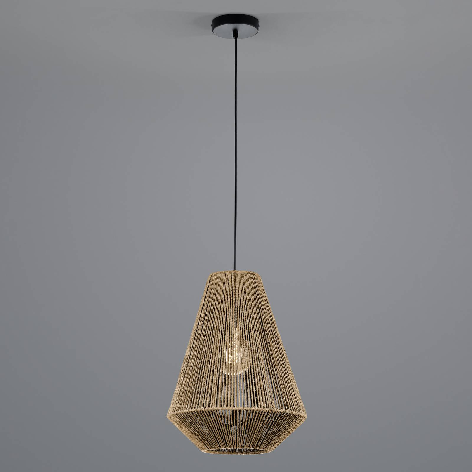 Lampa wisząca Rope z papieru, brązowa, Ø 33cm
