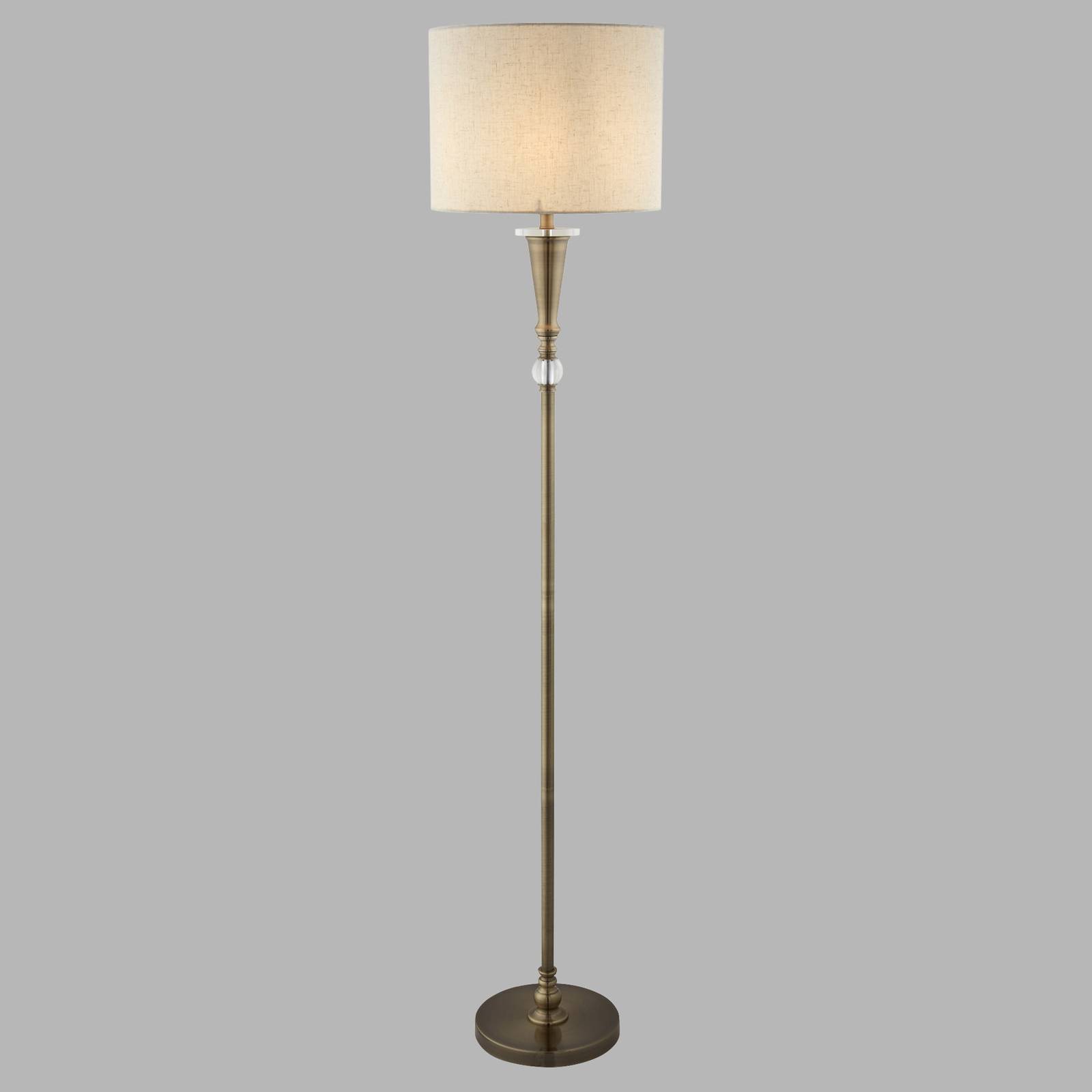 Lampa stojąca Oscar z lnianym kloszem
