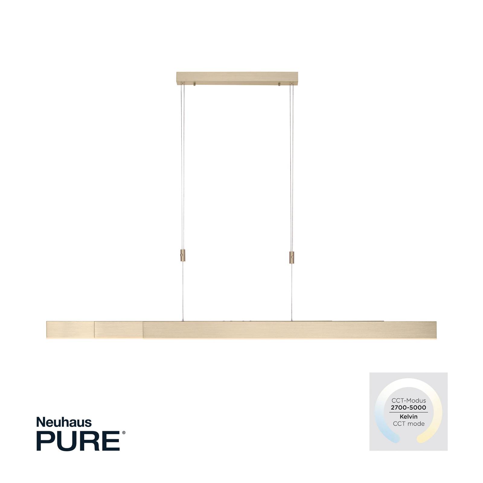 PURE Moto lampa wisząca LED, ściemniacz, mosiądz