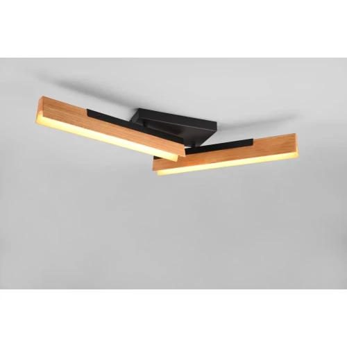 Trio Tenali 316500432 lampa wisząca zwis 4x40W E27 czarna/drewniana