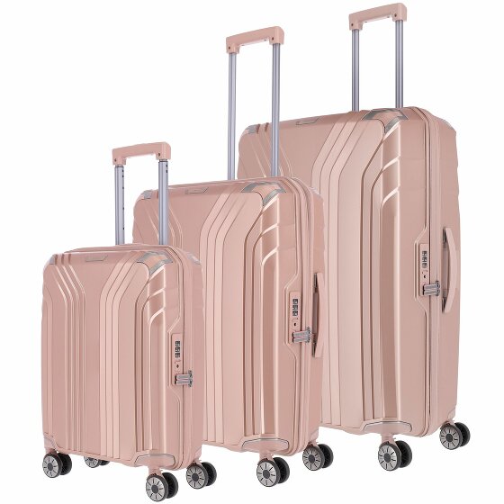 Travelite Elvaa 4 Roll Suitcase Set 3szt. roségold
