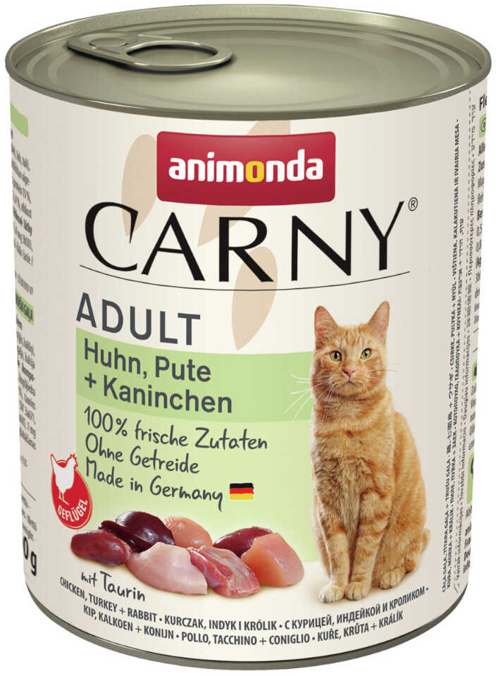 Animonda Carny Adult, 6 x 800 g - Kurczak, indyk i królik