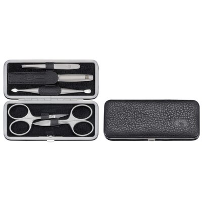 Zwilling 97061-004-0 Twinox 5-elementowy zestaw do manicure, w etui wykonanego z czarnej skóry jaka, z zamknięciem na zamek błyskawiczny 97061-004-0