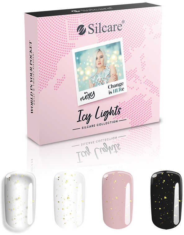 Silcare Flexy Lakiery Hybrydowe - Zestaw Icy Lights (4 x 4.5 g)