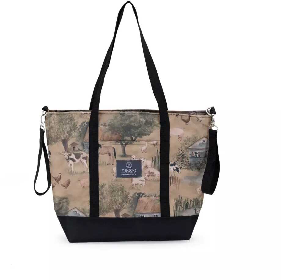 Duża Torba Shopper Bag  Countryside Tales Makaszka