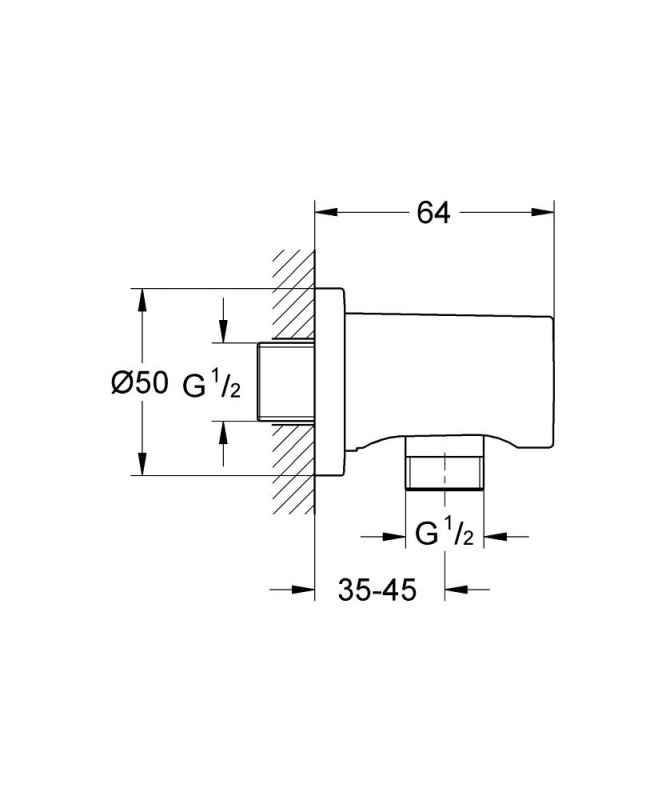 Grohe Rainshower Przyłącze kątowe hard graphite 27057A00 